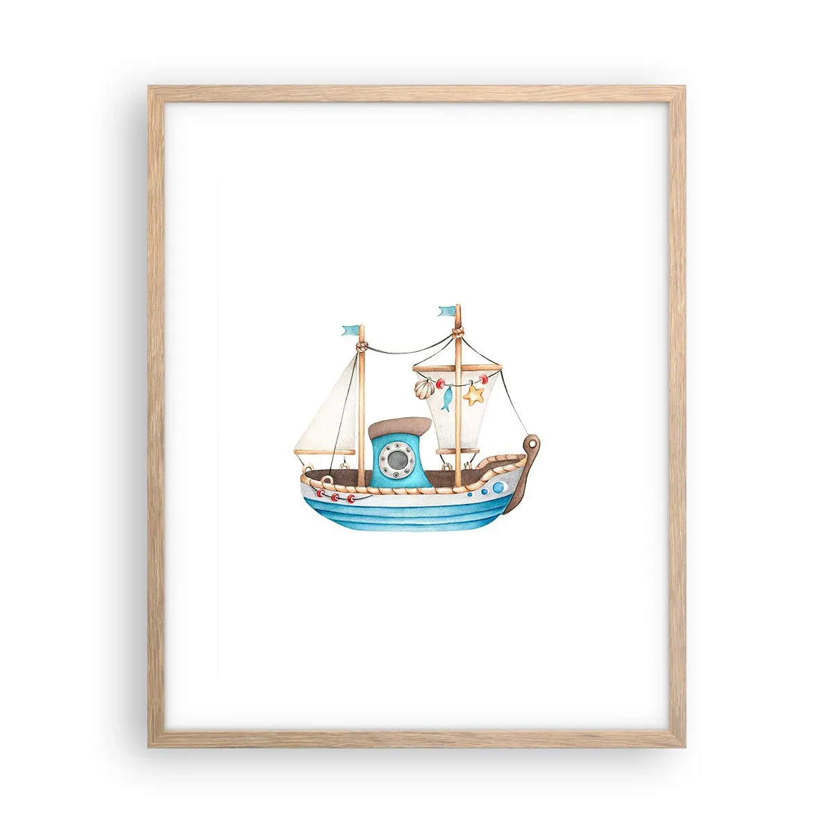 Een poster in een licht eiken lijst - Ahoi, avontuur! - 40x50 cm
