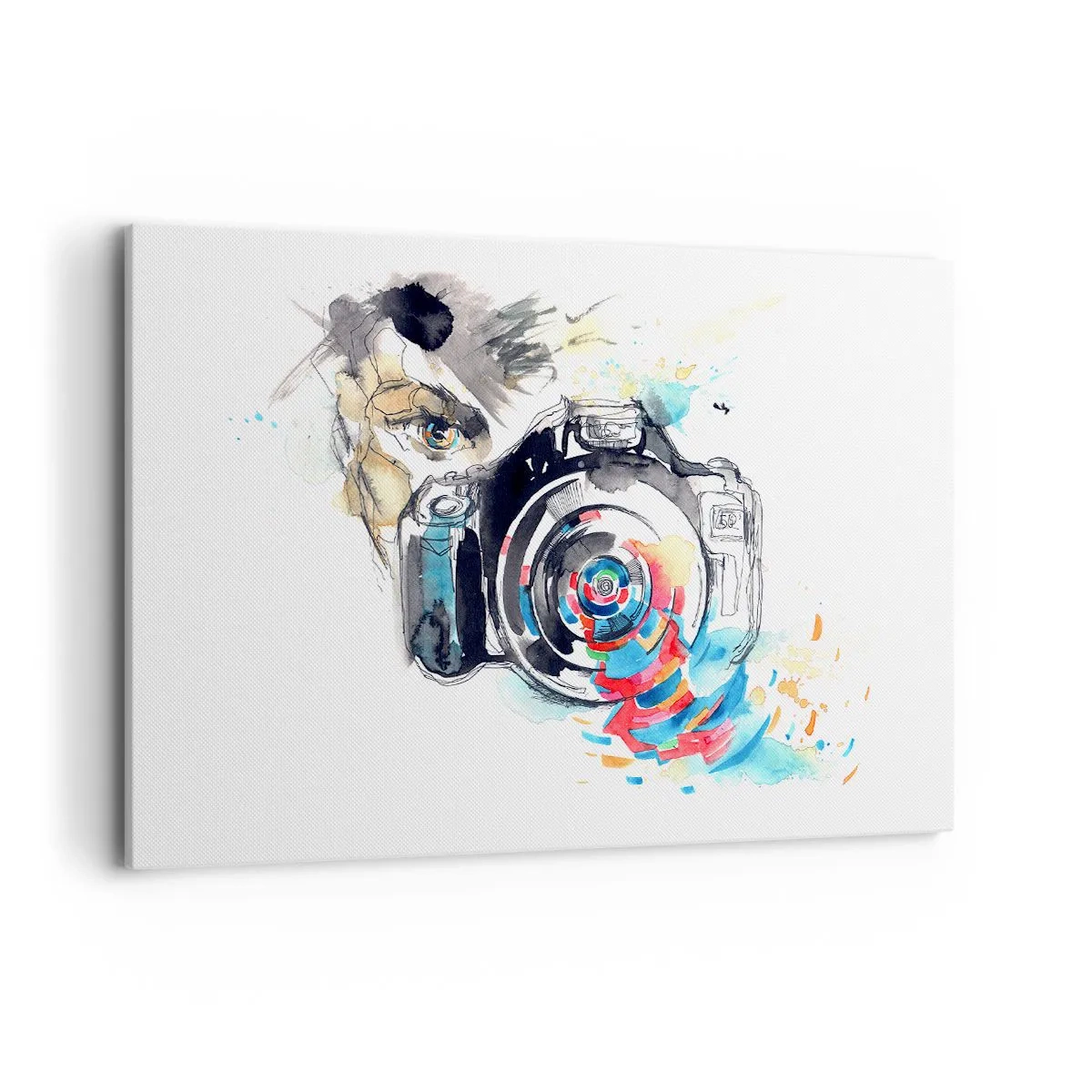 Schilderen op canvas - In het oog van de lens - 120x80 cm