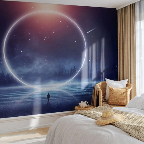 Fotobehang Premium Sand - Ze zijn er al... - Fantasie, Kosmos, Landschap - 100x70 cm