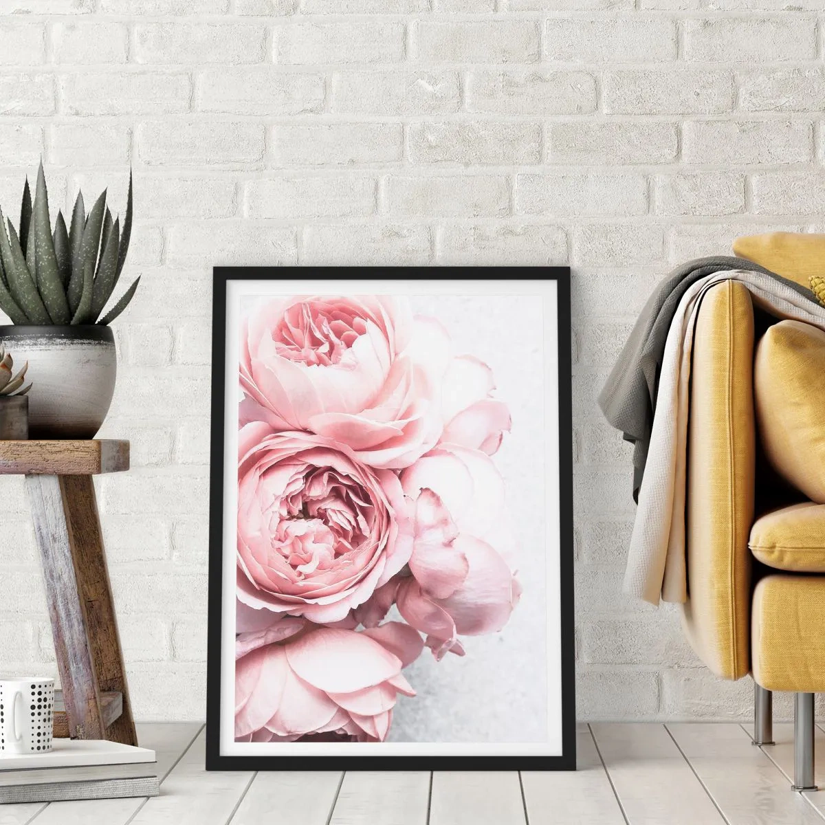 Poster in een zwarte lijst - Voor romantici - 70x100 cm