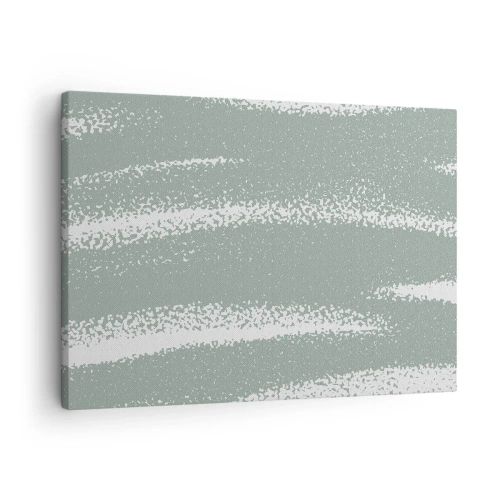 Schilderen op canvas - Wintergolven in tinten mint en wit - 70x50cm - Abstractie in een winterklimaat - Moderne wanddecoratie voor woonkamer en slaapkamer ARTTOR