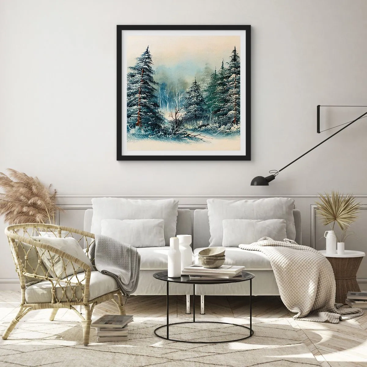 Poster in een zwarte lijst - Klaar voor kerst - 40x40 cm