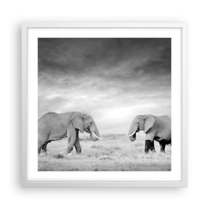 Poster in een witte lijst - Grijs is mooi - 50x50 cm