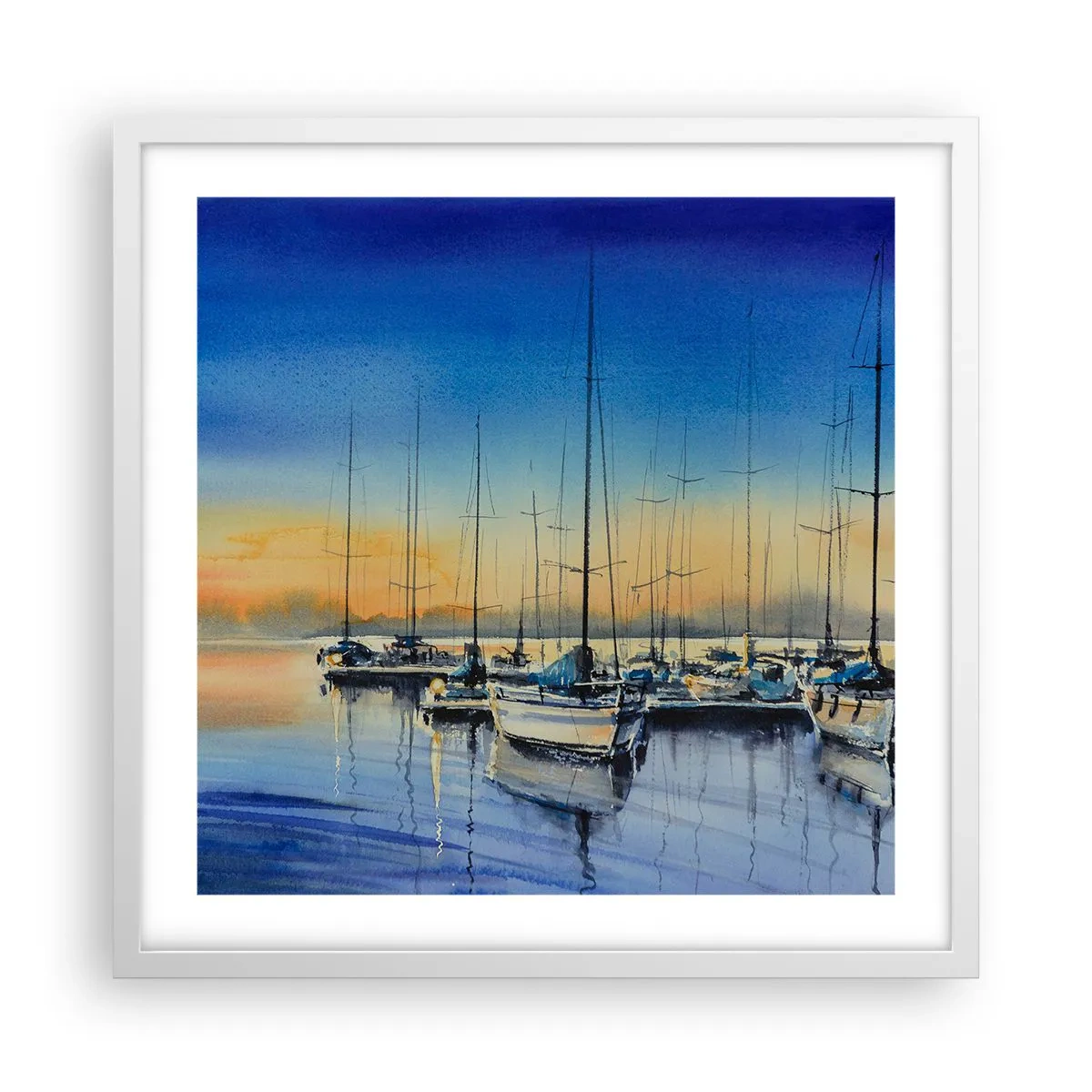 Poster in een witte lijst - Einde van een goede dag - 50x50 cm