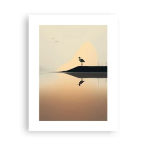 Poster - Heer op het meer - 30x40 cm