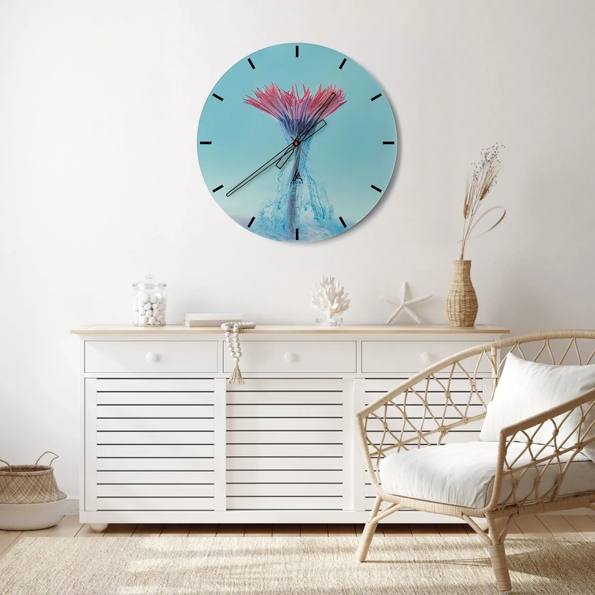 Wandklok - Klok - In een verkwikkende omhelzing - 40x40 cm