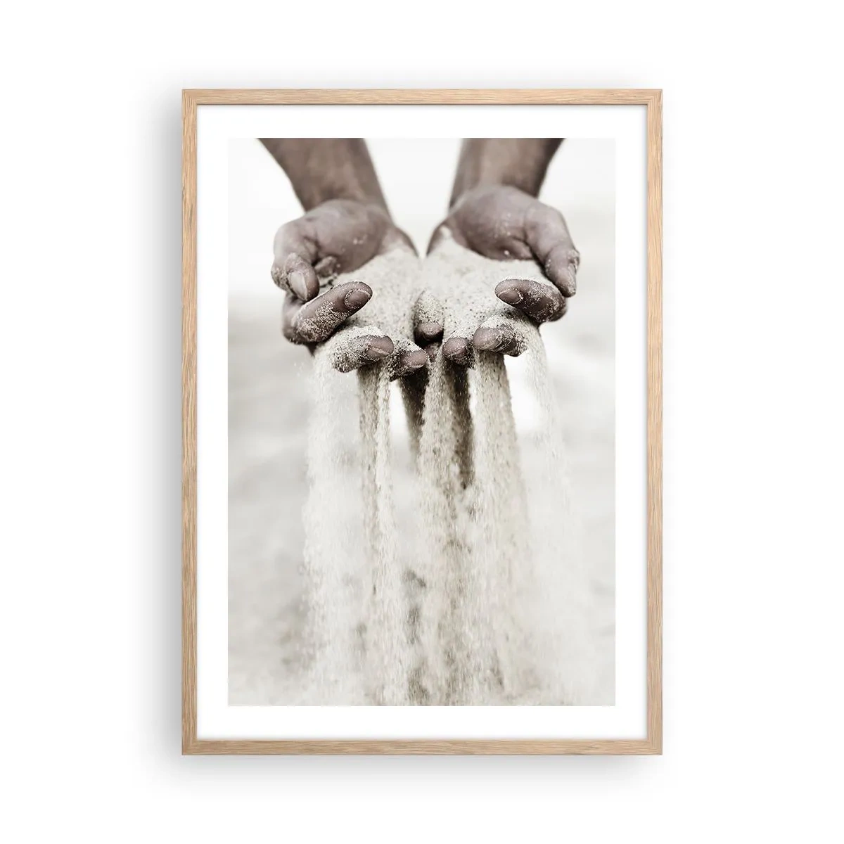 Een poster in een licht eiken lijst - Met deze handen… - 50x70 cm