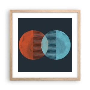 Een poster in een licht eiken lijst - Astronomische fantasie - 40x40 cm