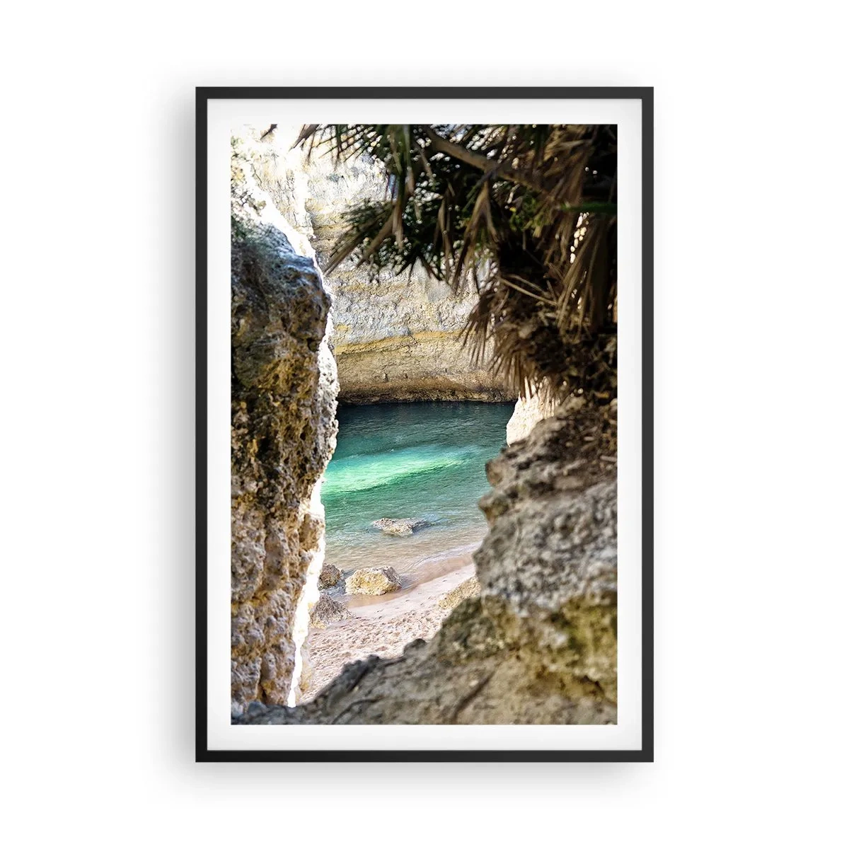 Poster in een zwarte lijst - Turkoois baai - 61x91 cm