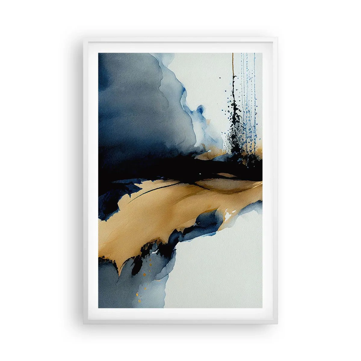 Poster in een witte lijst - Achter het gordijn - 61x91 cm