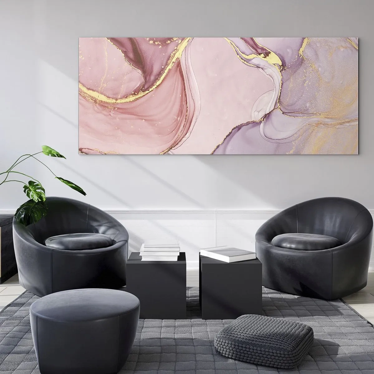 Schilderen op glas - Een streling van kleuren - 90x30 cm