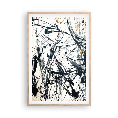 Een poster in een licht eiken lijst - Expressionistische abstractie - 61x91 cm