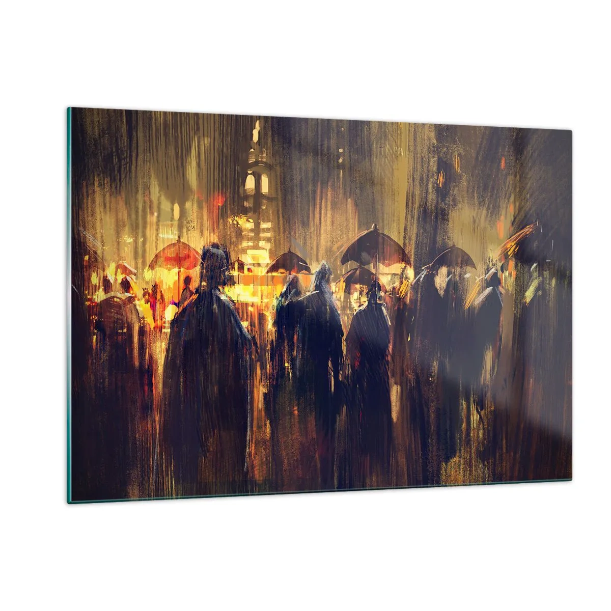 Schilderen op glas - Volgelingen van de regen - 120x80 cm