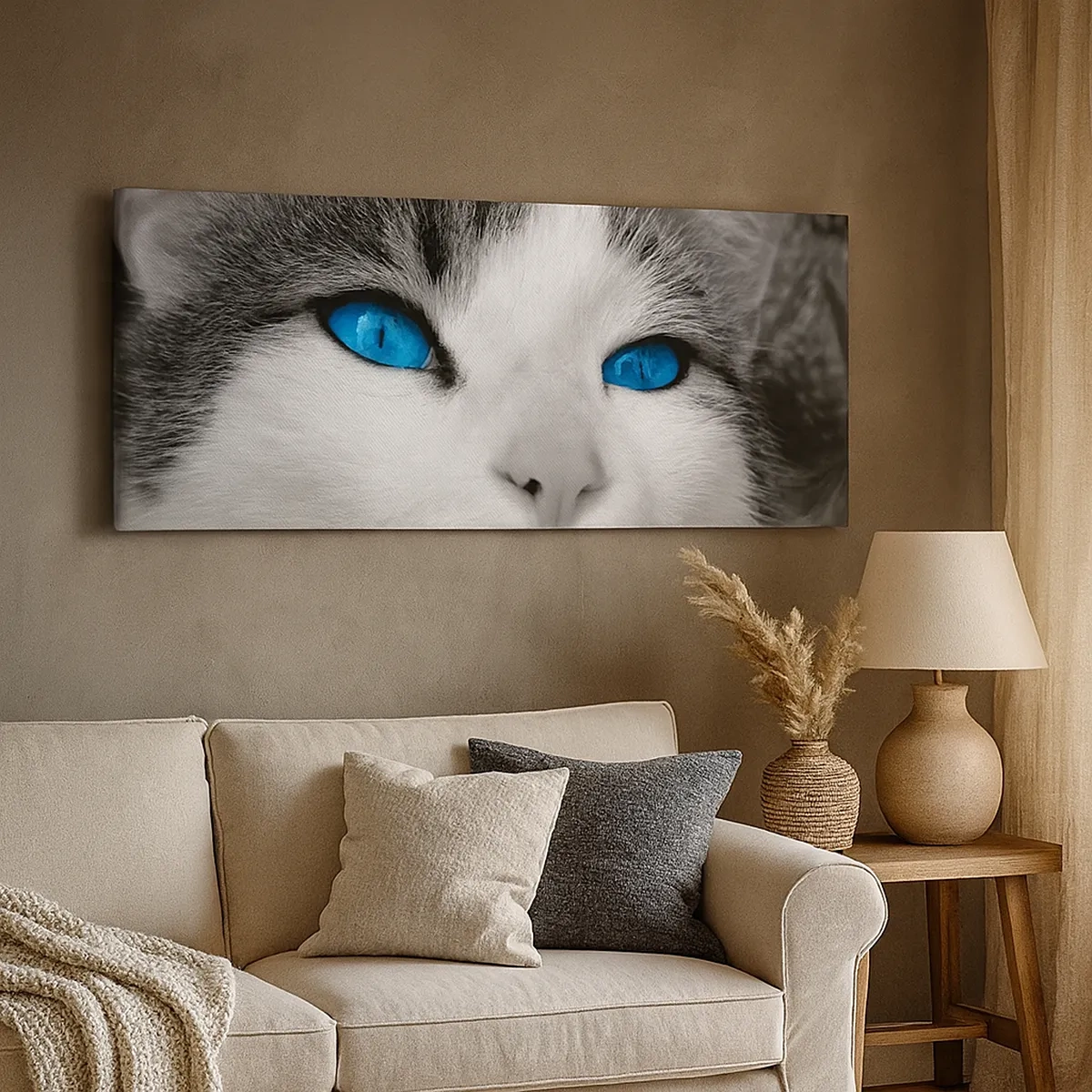 Schilderen op canvas - Ongewone blauwe ogen - 30x30 cm