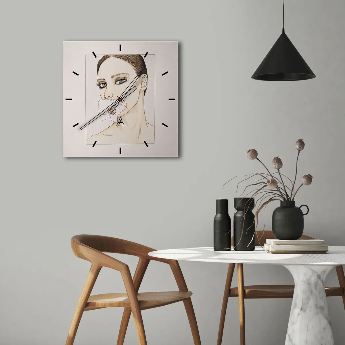 Wandklok - Klok - Een symbool van elegantie en schoonheid - 30x30 cm