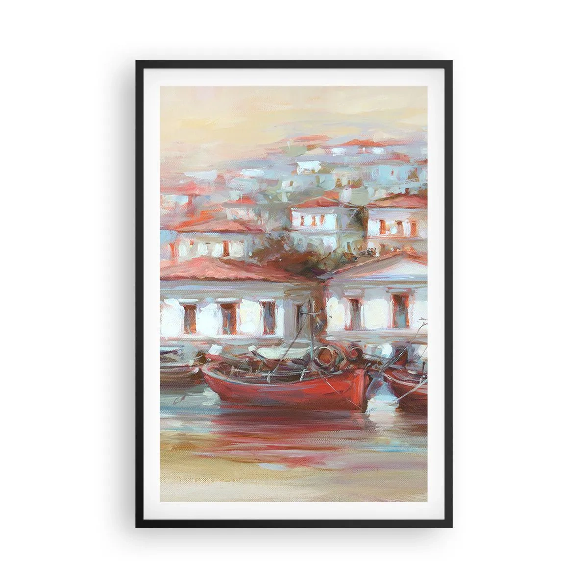 Poster in een zwarte lijst - Gelukkige stad - 61x91 cm