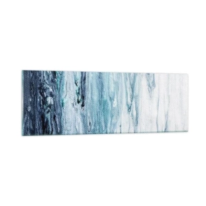 Schilderen op glas - Blauwe ijspegels - 90x30 cm