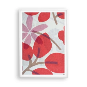 Poster in een witte lijst - Bloemstuk in roze - 70x100 cm