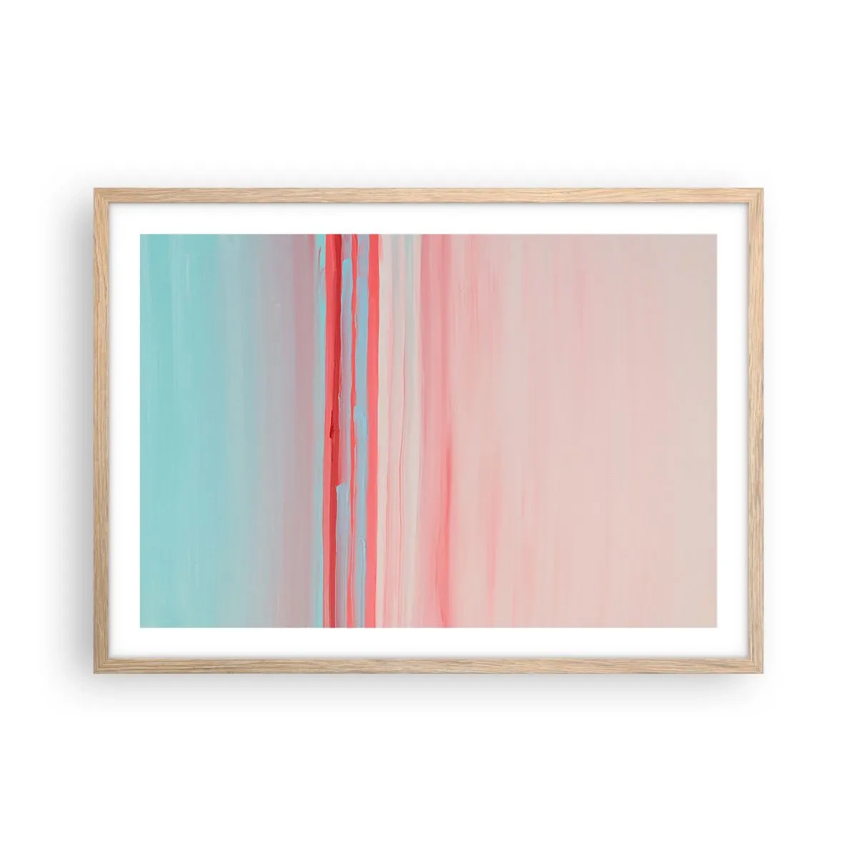Een poster in een licht eiken lijst - Abstractie bij dageraad - 70x50 cm