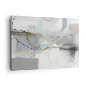 Schilderen op canvas - Pastelabstractie met delicate lijnen - 70x50cm - Mistige abstractie - Moderne wanddecoratie voor woonkamer en slaapkamer ARTTOR