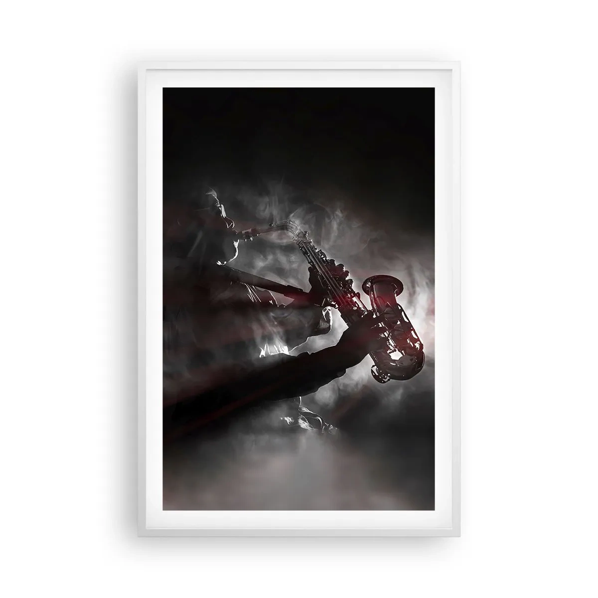 Poster in een witte lijst - In de dampen van jazz - 61x91 cm