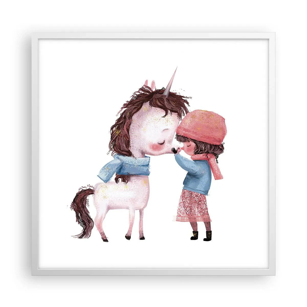 Poster in een witte lijst - Een winterverhaal - 60x60 cm