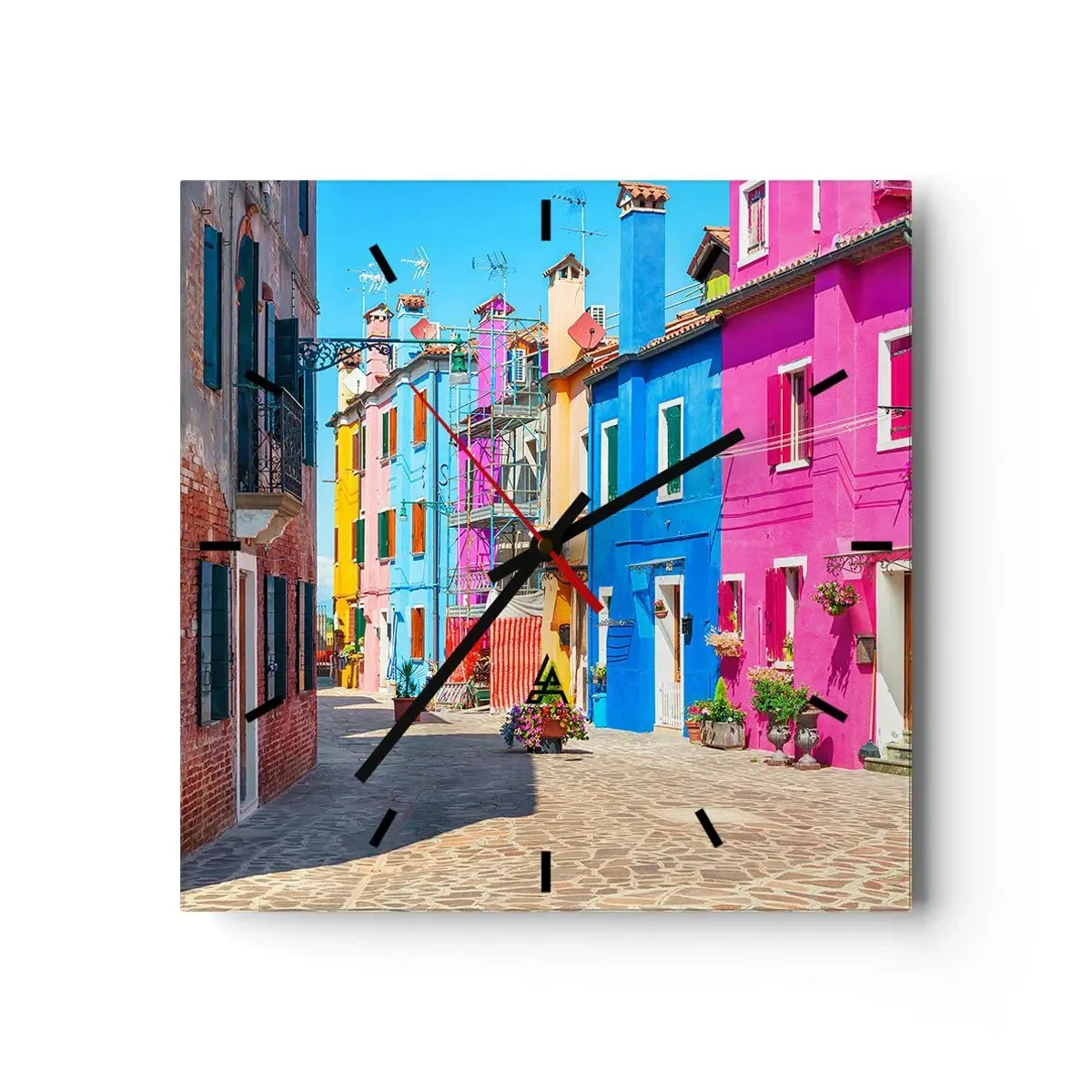 Wandklok - Klok - Stadje "De Papegaai" - 30x30 cm