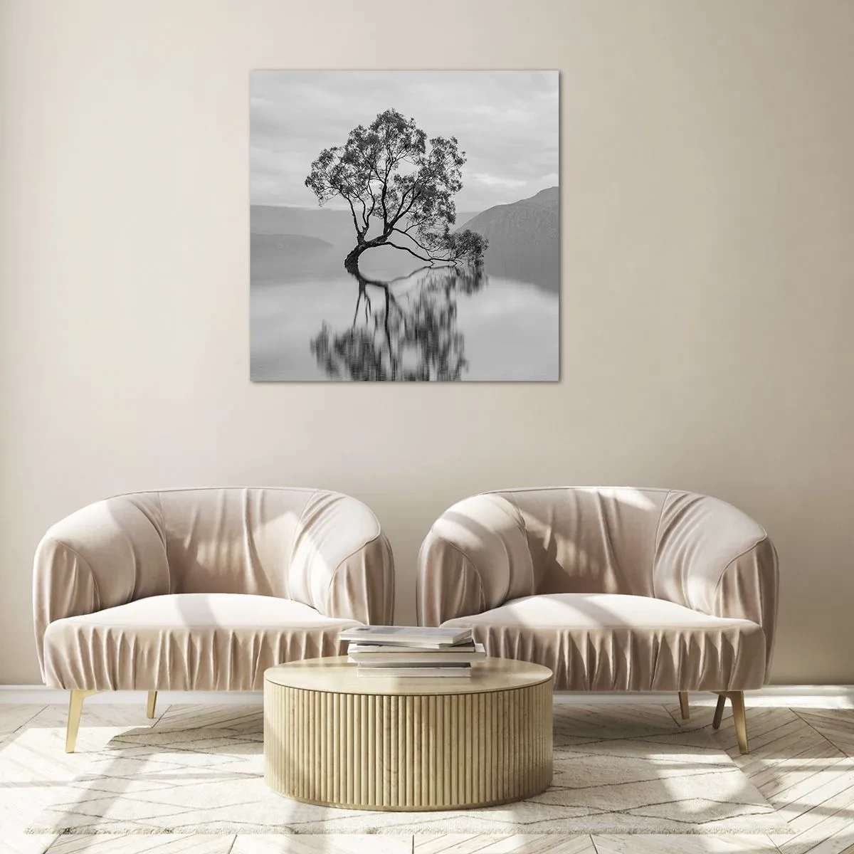 Schilderen op glas - Er is zo'n land - 70x70 cm