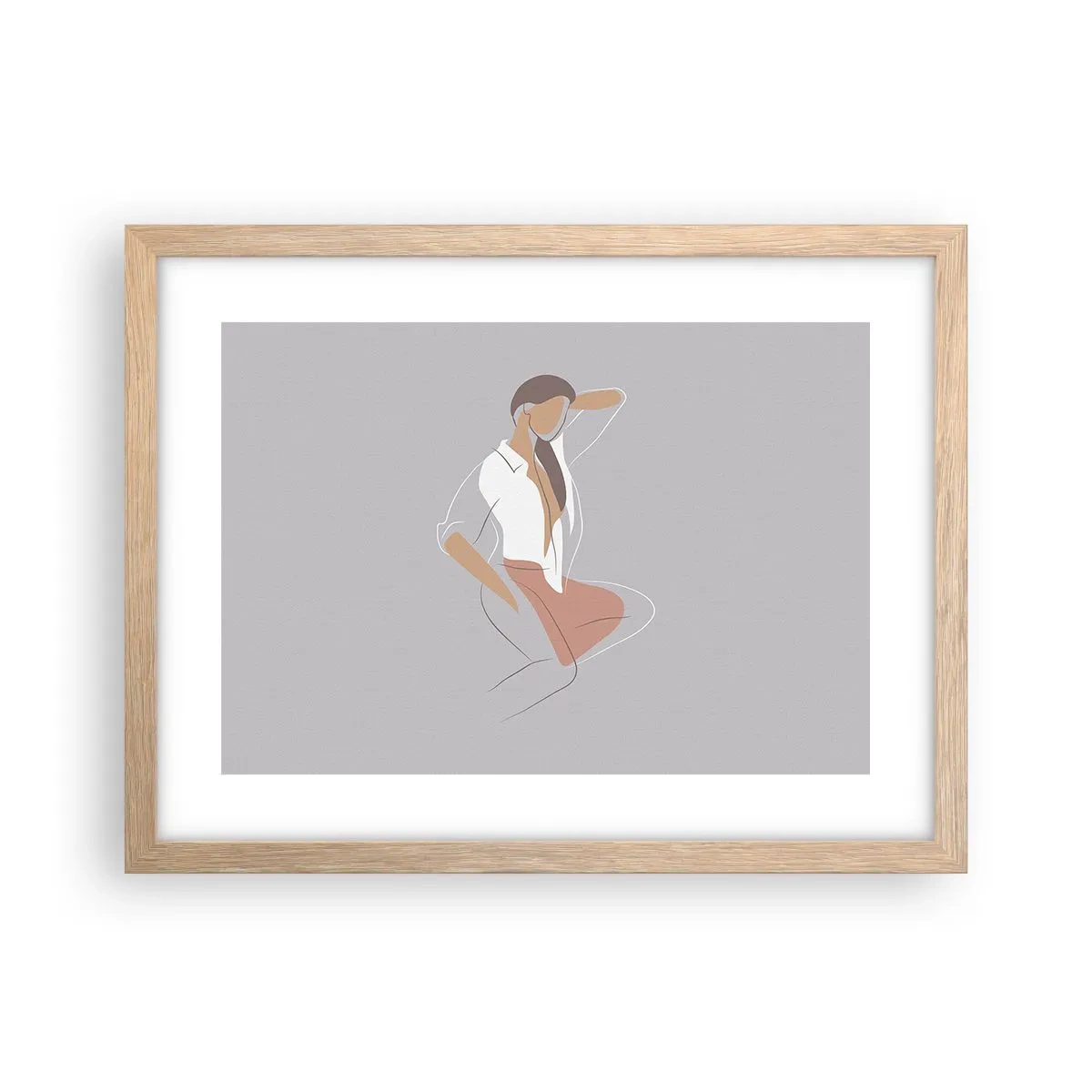 Een poster in een licht eiken lijst - Omtrek van gracieusheid - 40x30 cm