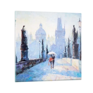 Schilderen op glas - De regen moet ons gecharmeerd hebben - 70x70 cm