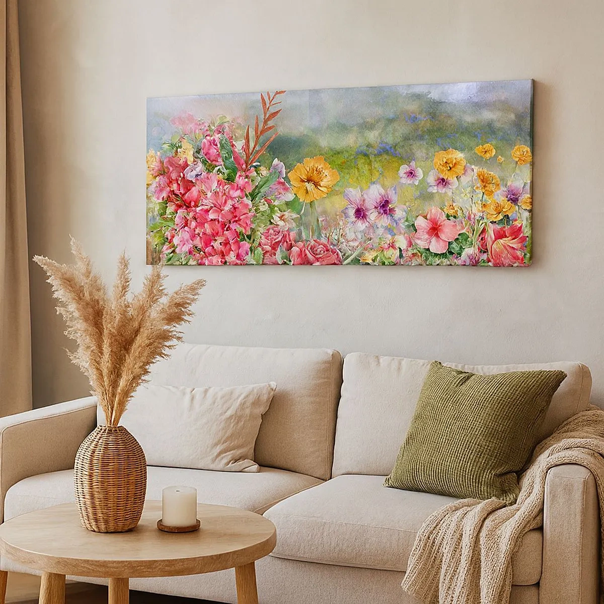 Schilderen op canvas - Een tuin die gek is geworden - 100x40 cm