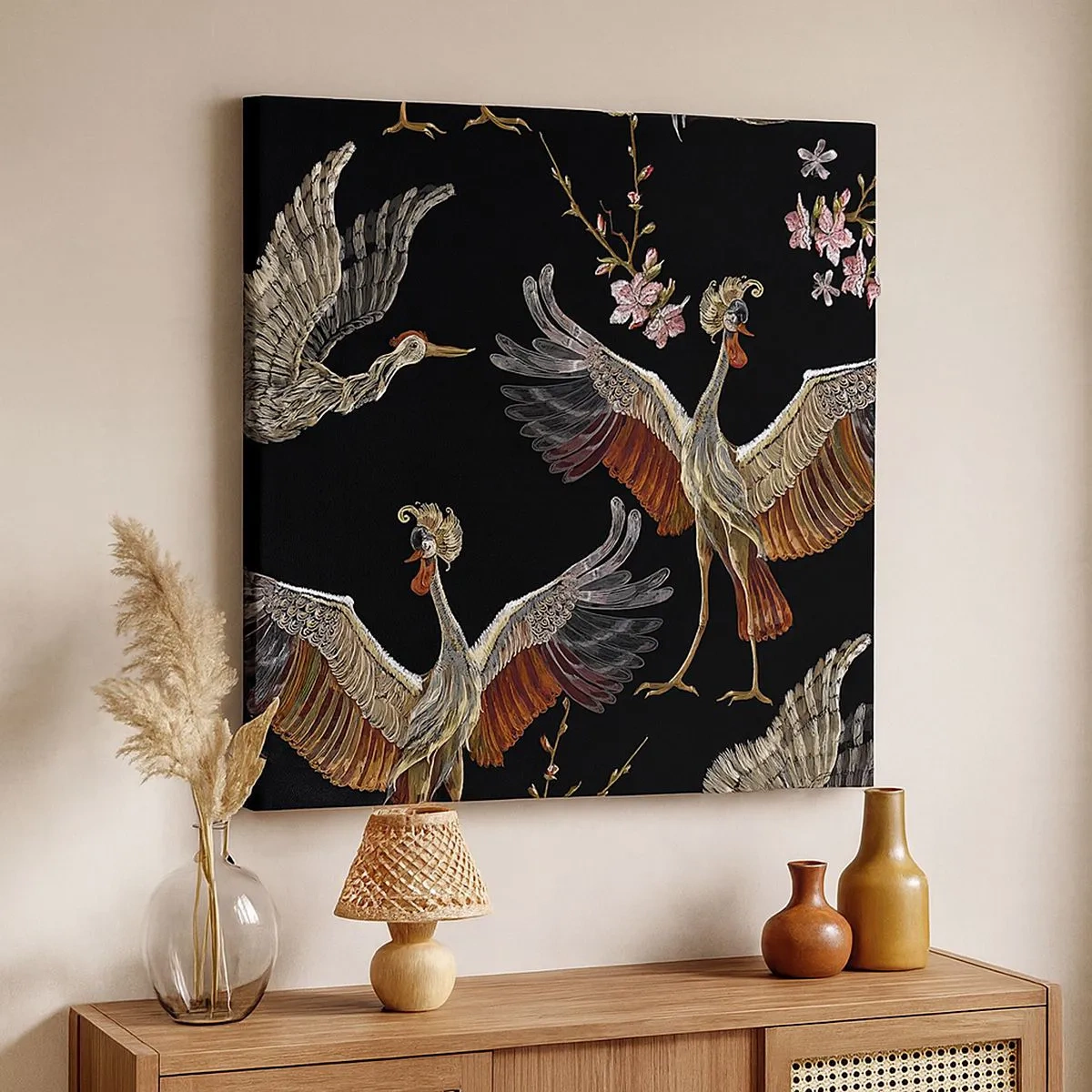 Schilderen op canvas - Een sprookjesvogel - 30x30 cm