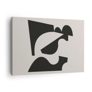 Schilderen op canvas - Abstracte geometrische compositie in zwart-wit - 70x50cm - Voor zelfassemblage - Moderne wanddecoratie voor woonkamer en slaapkamer ARTTOR