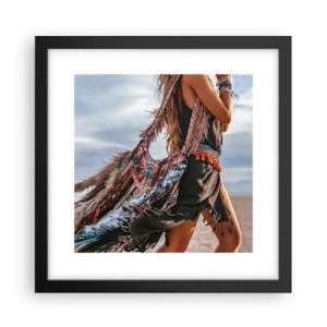 Poster in een zwarte lijst - Het meisje van de sjamaan - 30x30 cm