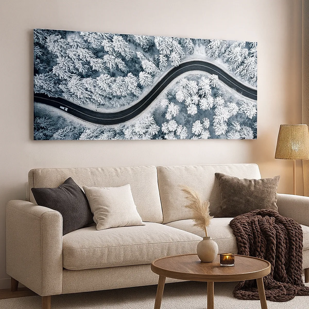 Schilderen op canvas - Door het winterbos - 30x30 cm