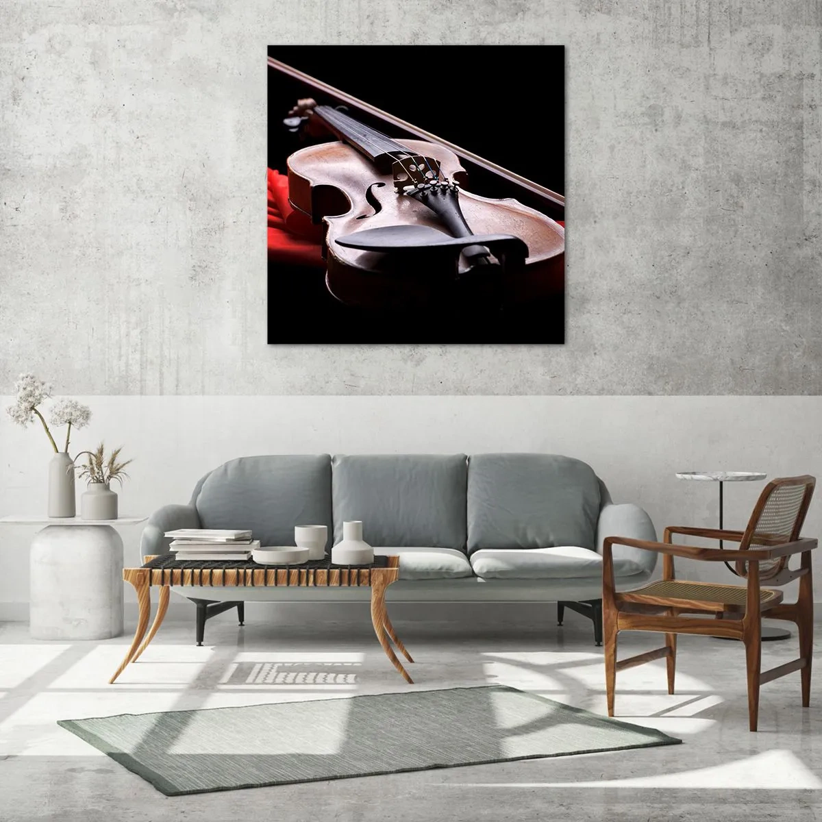 Schilderen op glas - Muziek van gevoelens - 70x70 cm