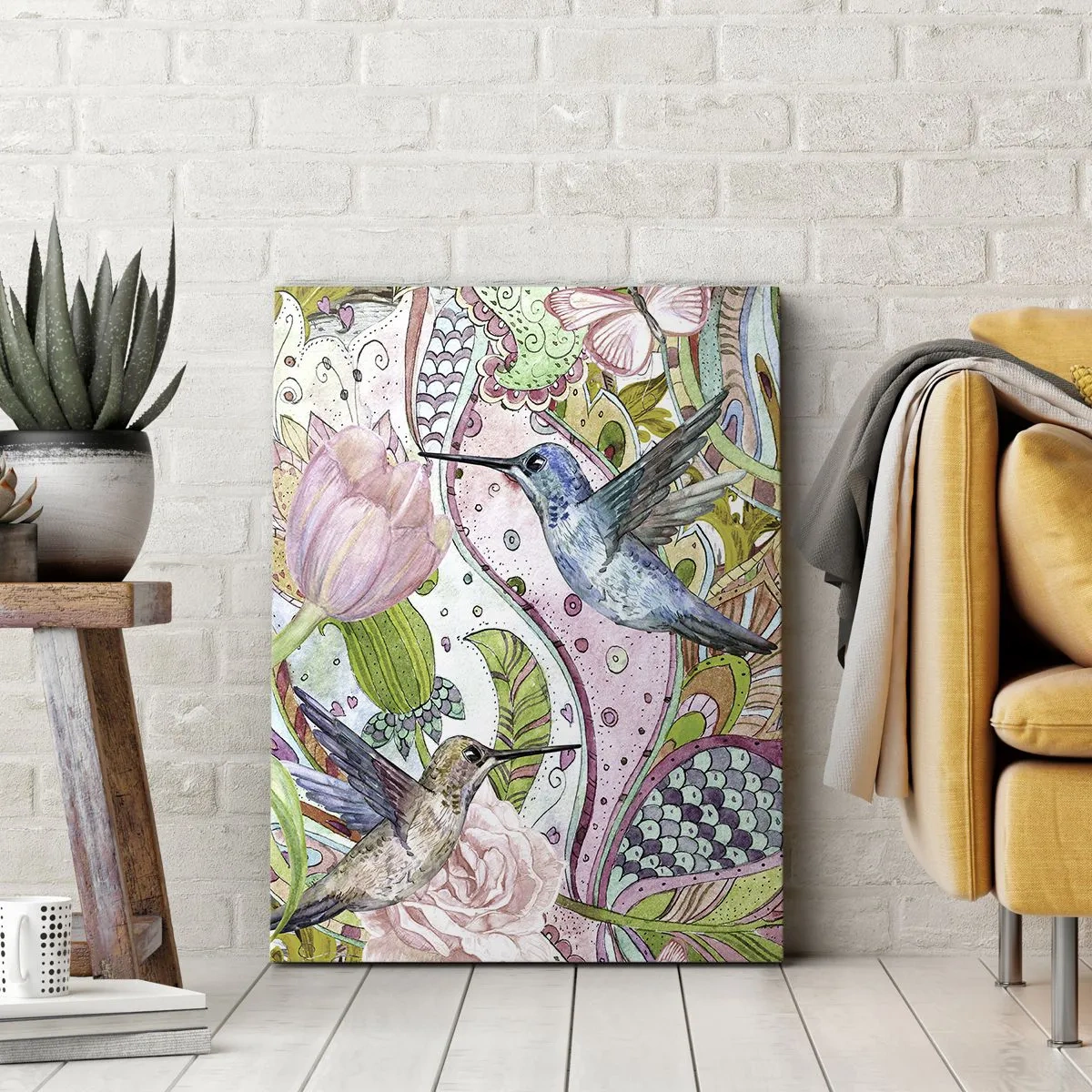 Schilderen op canvas - Verstrikt in wijnstokken - 45x80 cm