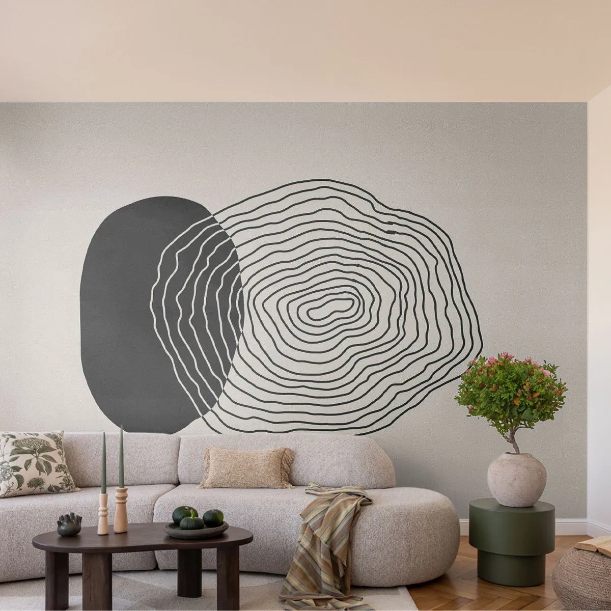 Fotobehang Premium Canvas - Duur en spiertrekkingen - Abstractie, Deel, Grafisch - 250x175 cm