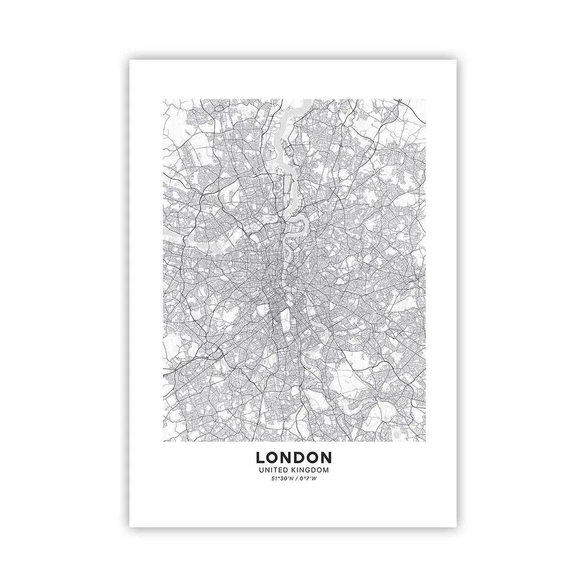 Poster - Kaart van het doolhof van Londen - 70x100 cm