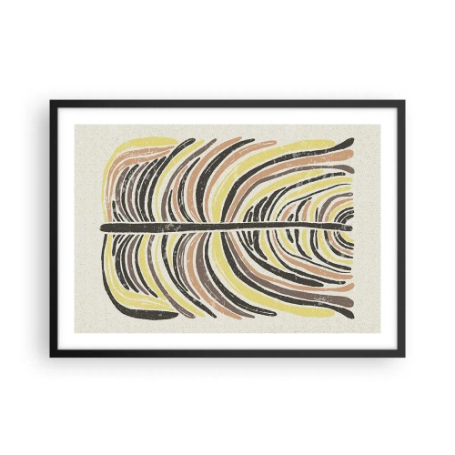 Poster in een zwarte lijst - Abstractie vol leven - 70x50 cm
