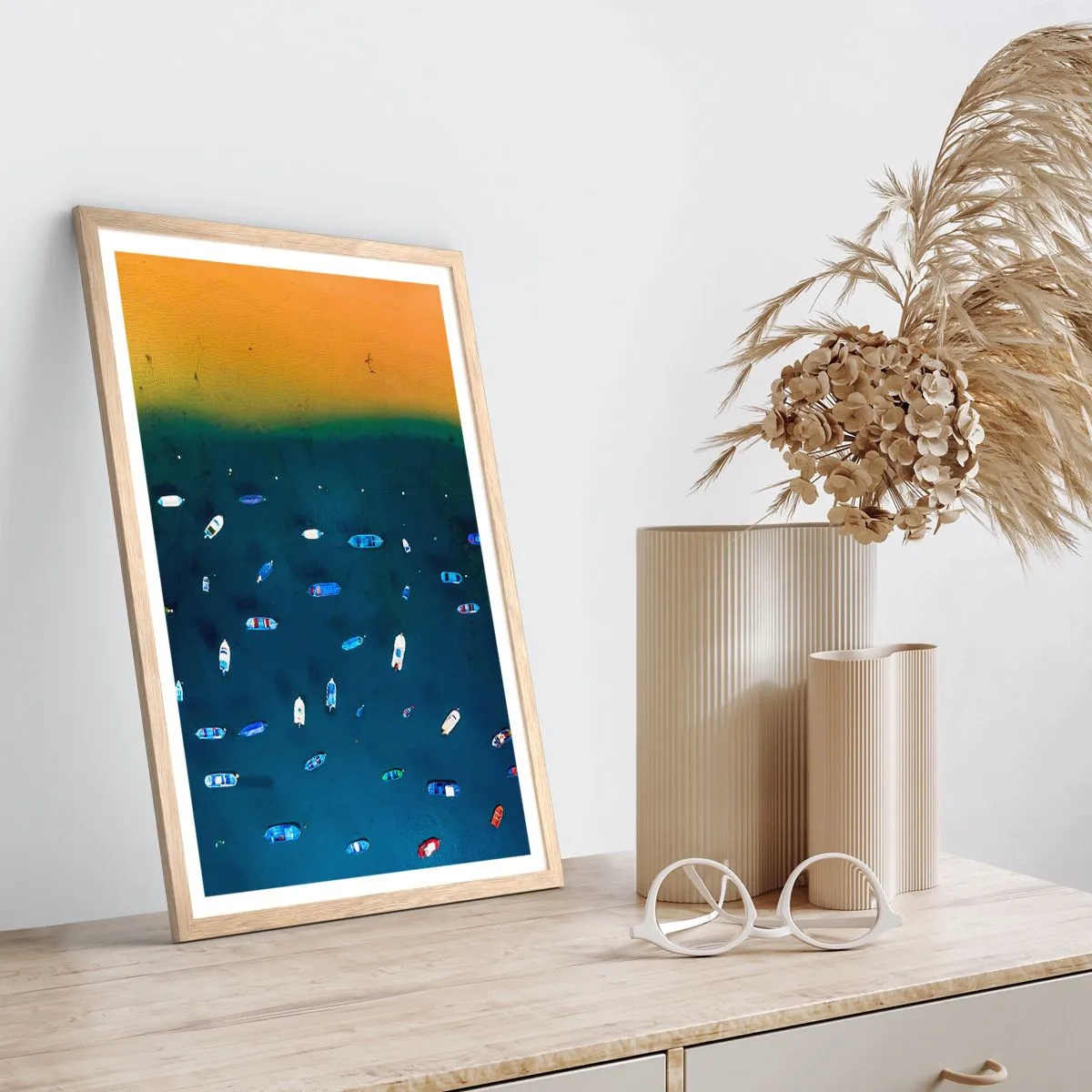 Een poster in een licht eiken lijst - Vakantie spel - 30x40 cm