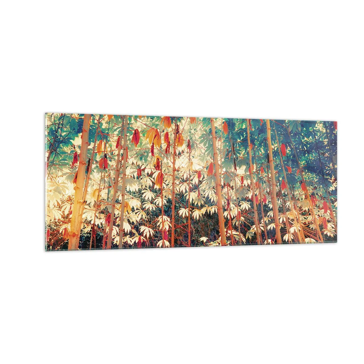 Schilderen op glas - Het geheime leven van de bladeren - 100x40 cm