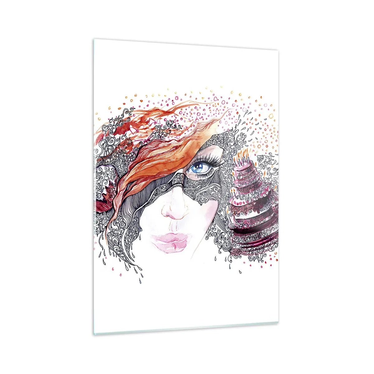 Schilderen op glas - Elke dag is er een feestdag met haar - 50x70 cm
