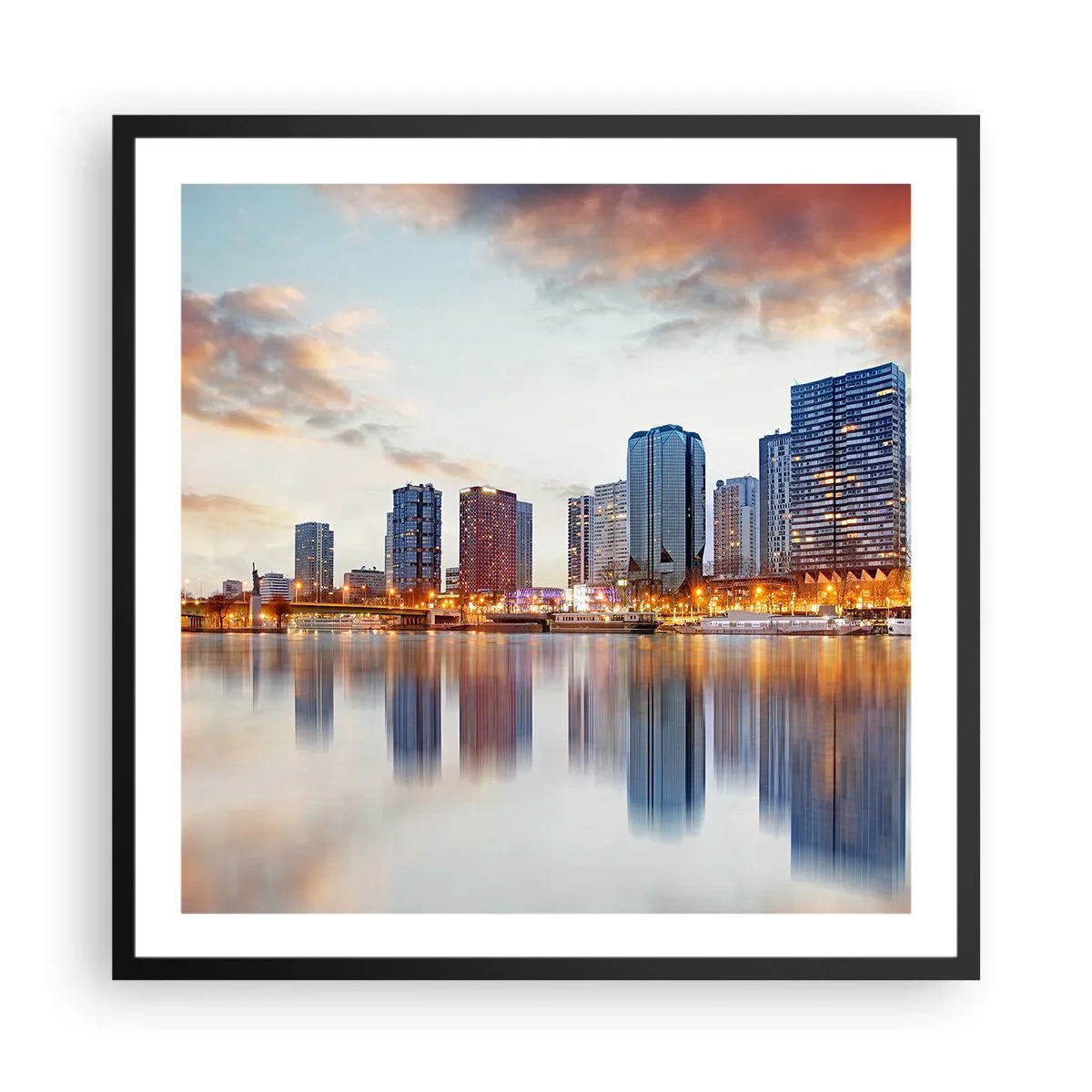 Poster in een zwarte lijst - De monumentale rust van Parijs - 60x60 cm