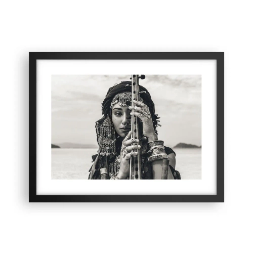 Poster in een zwarte lijst - De muziek van het Oosten zelf - 40x30 cm