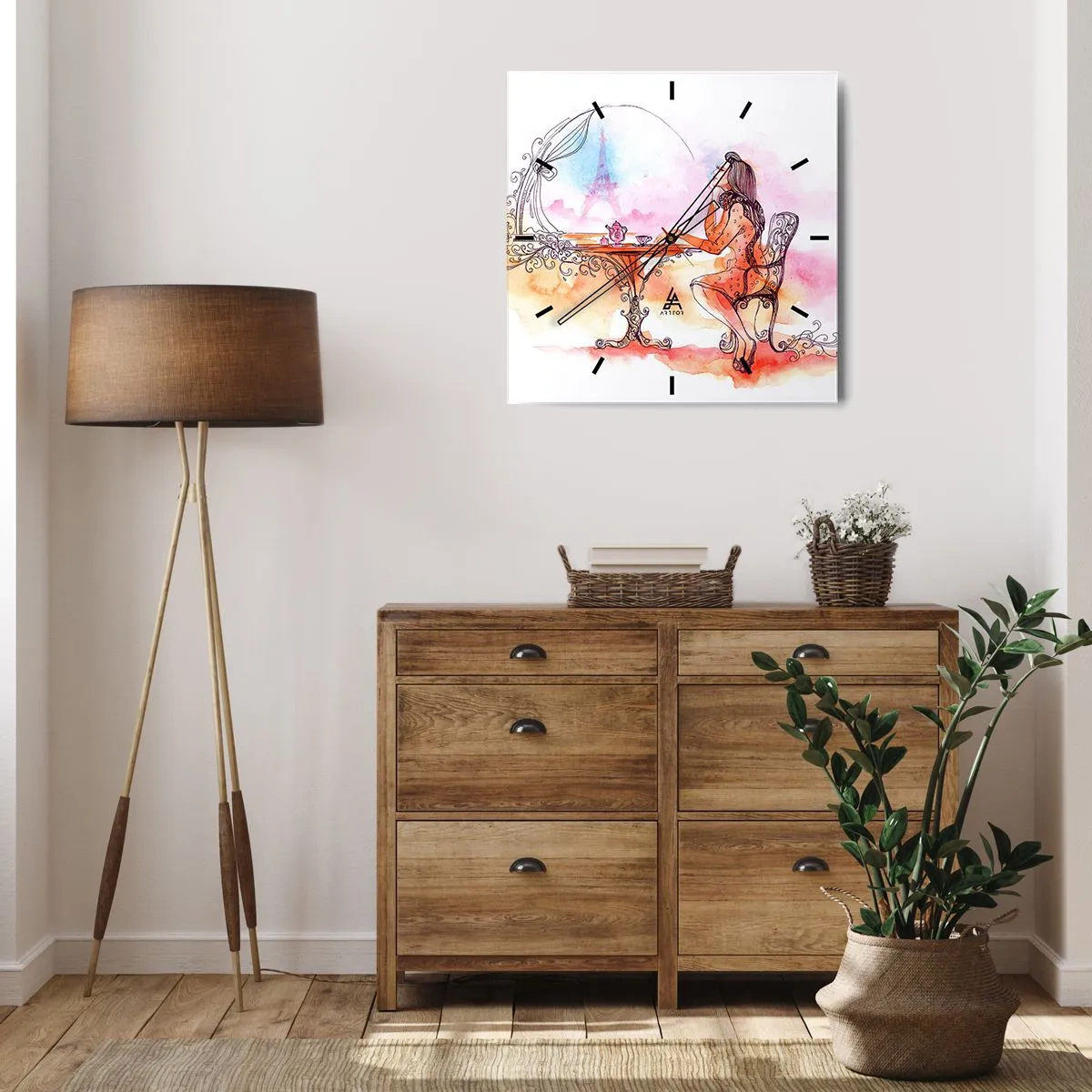 Wandklok - Klok - Parijse chic - 30x30 cm