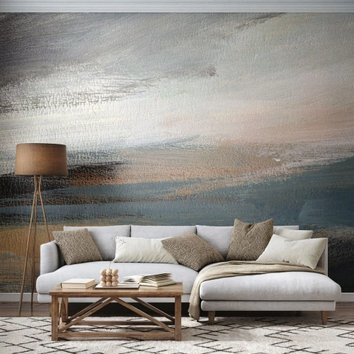 Fotobehang Premium Canvas - Abstractie: noordelijk landschap - Deel, Abstractie, Minimalisme - 250x175 cm