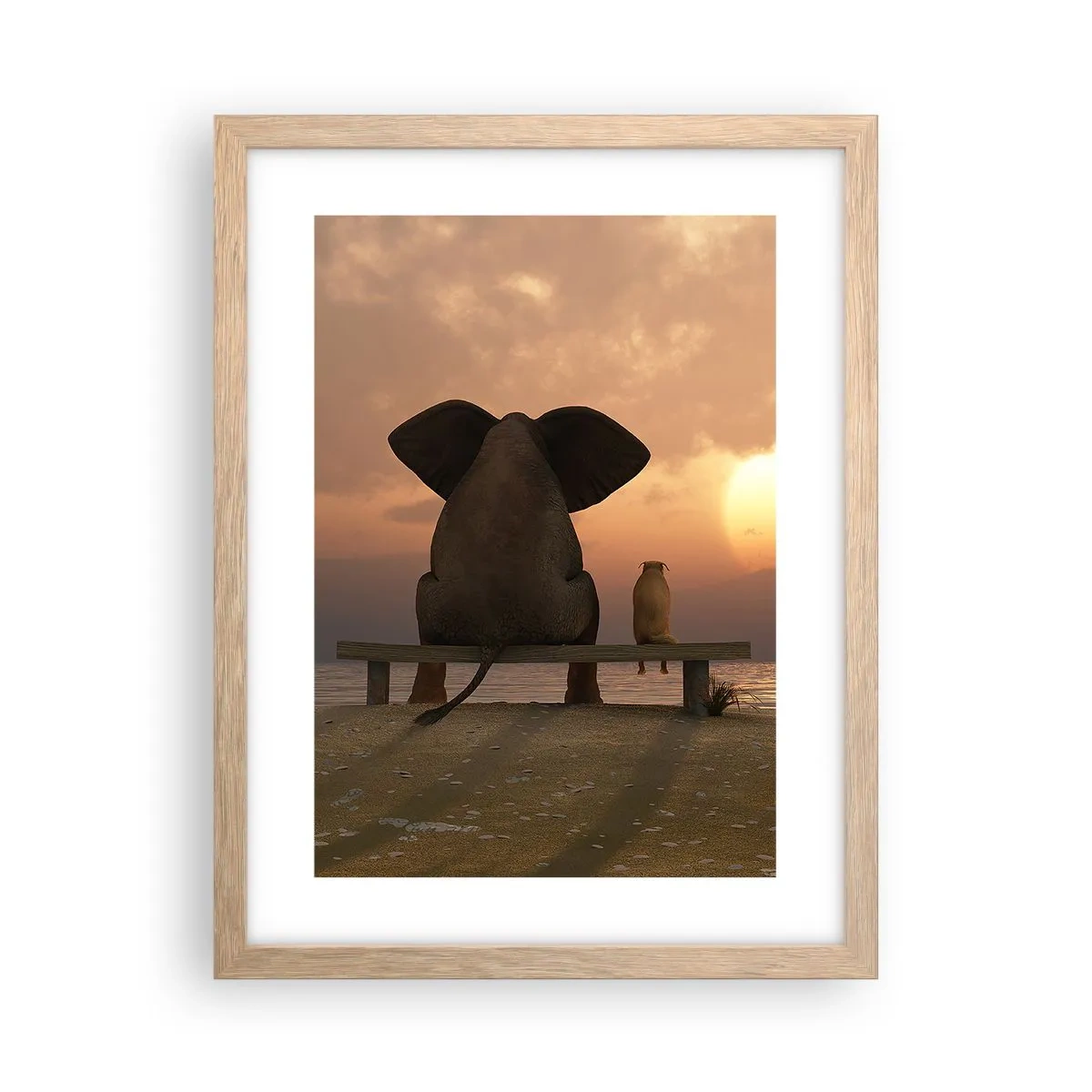 Een poster in een licht eiken lijst - Het is goed om samen stil te zijn - 30x40 cm