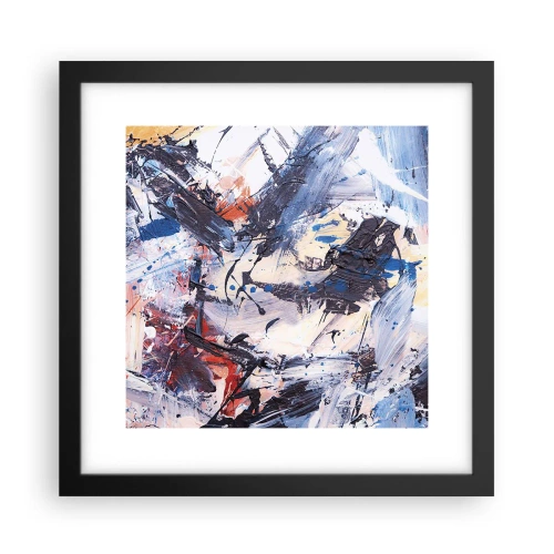 Poster in een zwarte lijst - Gekke dans van abstractie - 30x30 cm