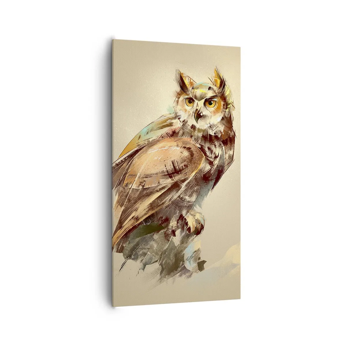 Schilderen op canvas - De slimste uil - zal het eikenbos bevestigen - 65x120 cm